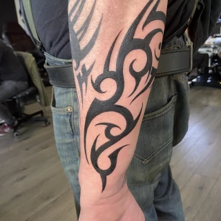 Tribal on arm -  - Tribal Neo Tribal and Maori Tattoo - Black Hat Tattoo Dublin - The Black Hat Tattoo