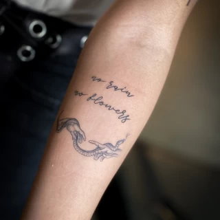 - Script Quote Tattoo - Black Hat Tattoo Dublin - The Black Hat Tattoo