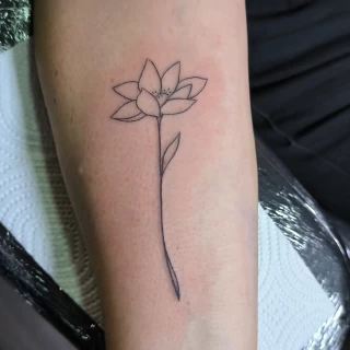 lily -  - Flower Tattoo - Black Hat Tattoo Dublin - The Black Hat Tattoo