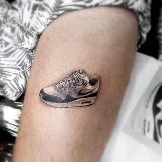 Nike shoe - Realism, Microrealism and Portrait Tattoo - Black Hat Tattoo Dublin - The Black Hat Tattoo