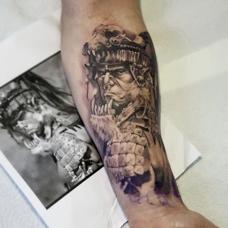 Warrior - Realism, Microrealism and Portrait Tattoo - Black Hat Tattoo Dublin - The Black Hat Tattoo