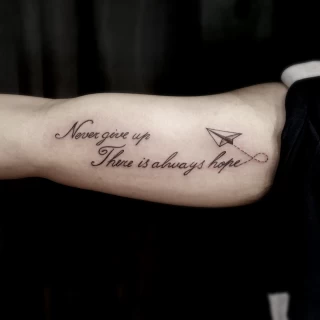 inner arm - Script Quote Tattoo - Black Hat Tattoo Dublin - The Black Hat Tattoo