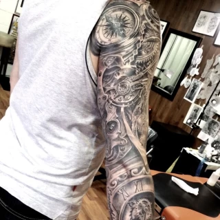 Biomechanical Tattoo Full Sleeve - Right Arm - Man - Dublin - Black Hat- Black Hat Tattoo Dublin - The Black Hat Tattoo