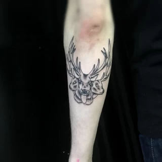 Deer Tattoo - Black Hat Tattoo Dublin - minimal - The Black Hat Tattoo