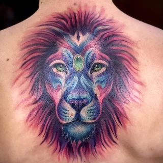 lion Tattoo - Tattoo Neotraditionnal - Black Hat Tattoo Dublin - The Black Hat Tattoo